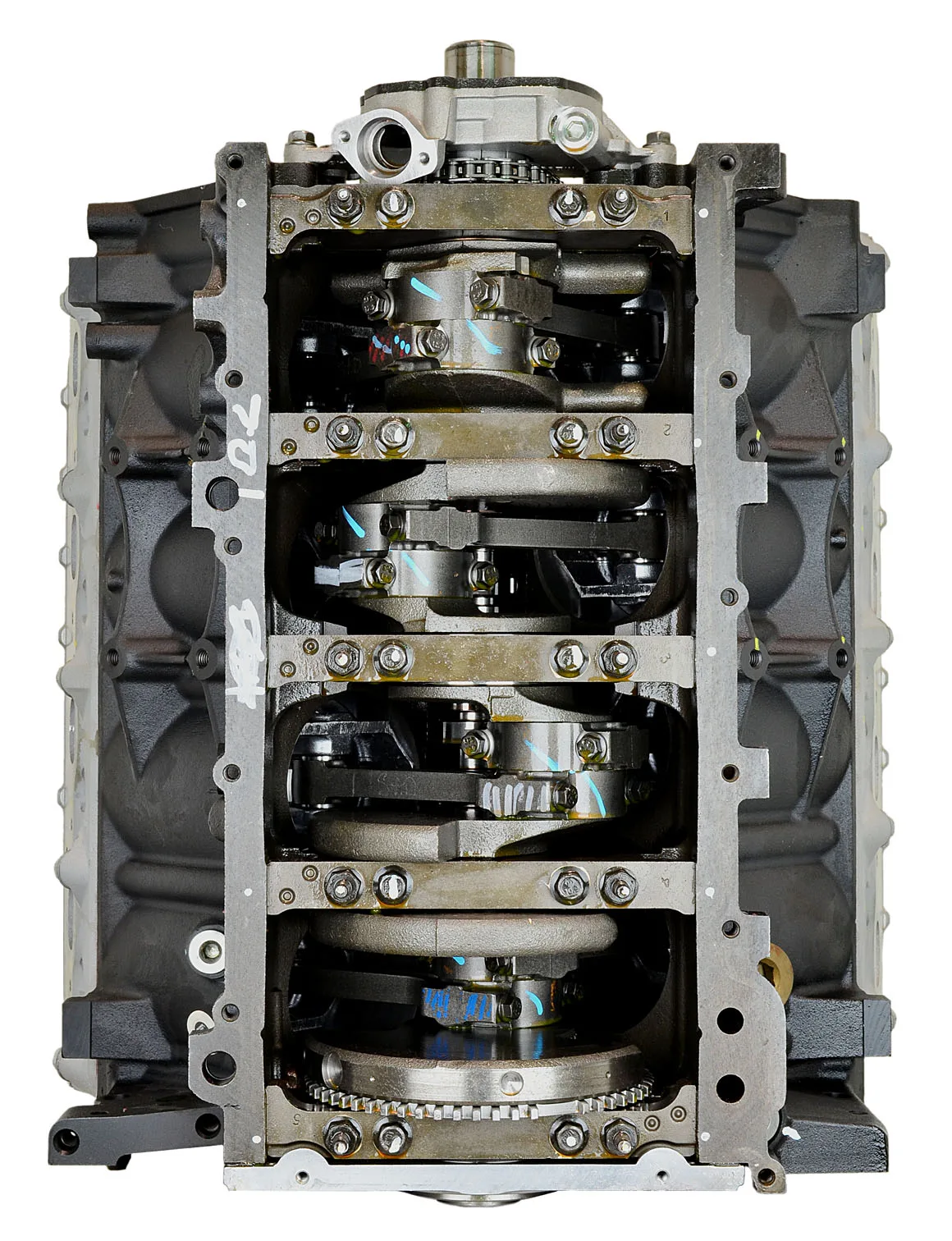 6.0 LS engine secured in branded freight crate
