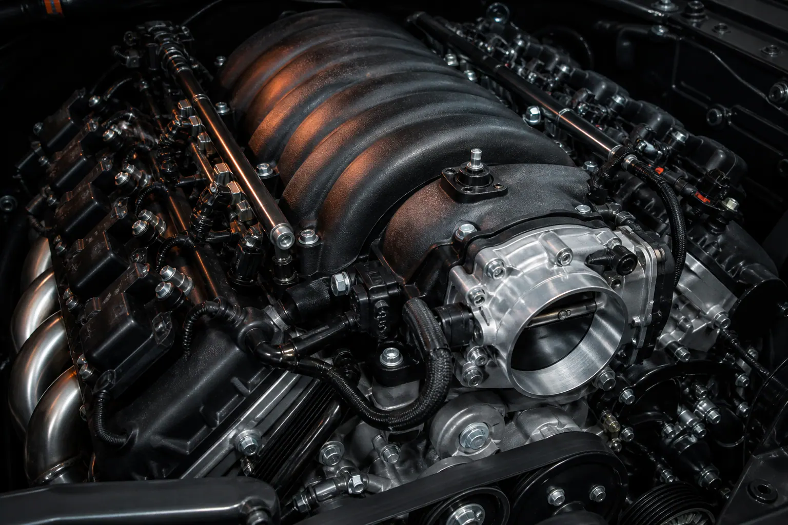 Scat Pack intake and ignition detail