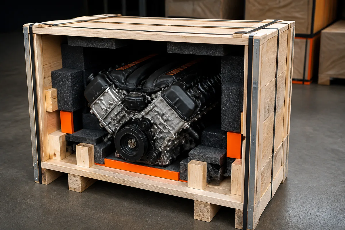 V12 Engine for Sale — freight preparation